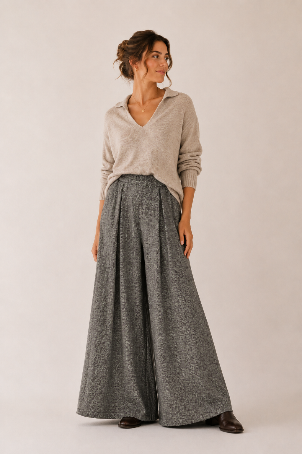 Herringbone Palazzo Pants