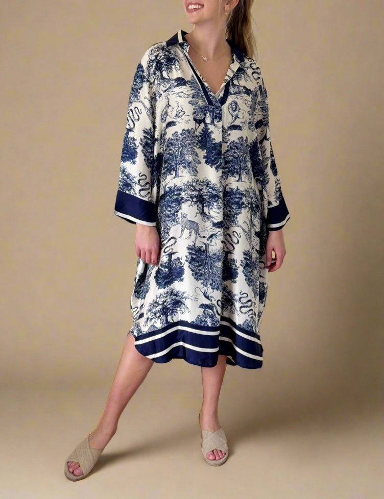 Toile de Jouy Midi Dress