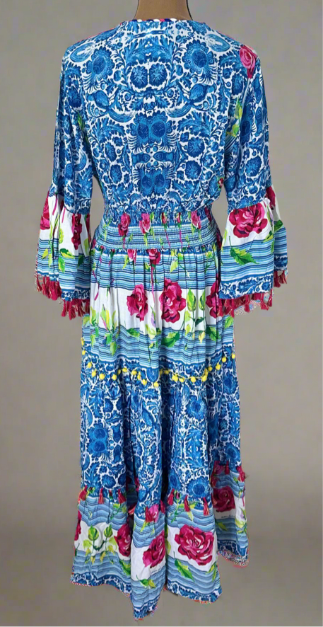 Amalfi Long Sleeve V-Neck Dress