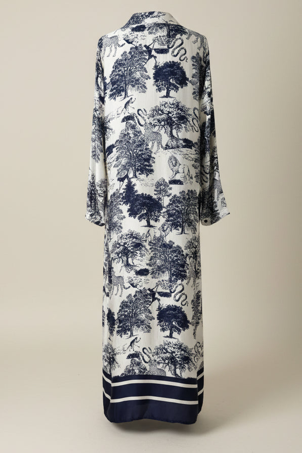Toile de Jouy Long Shirt Dress