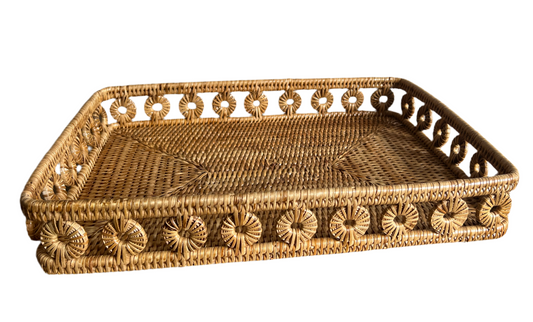 Inna Rattan Rectangular Tray