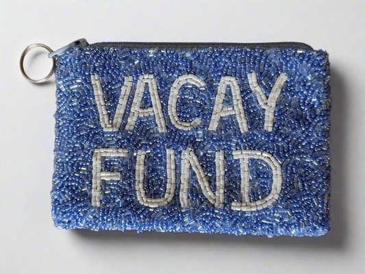 Vacay Fund Beaded Coin Purse
