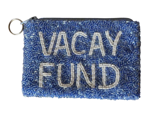 Vacay Fund Beaded Coin Purse