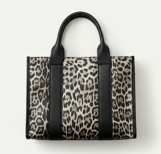 Luxe Leopard Tote (Silver)