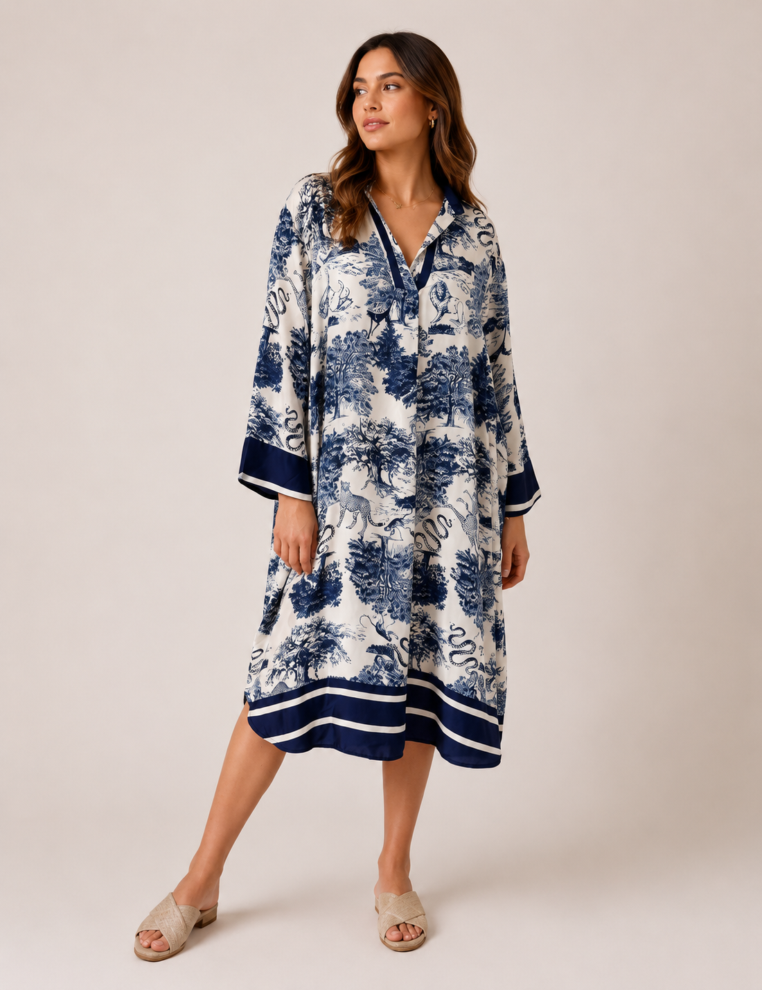Toile de Jouy Midi Dress