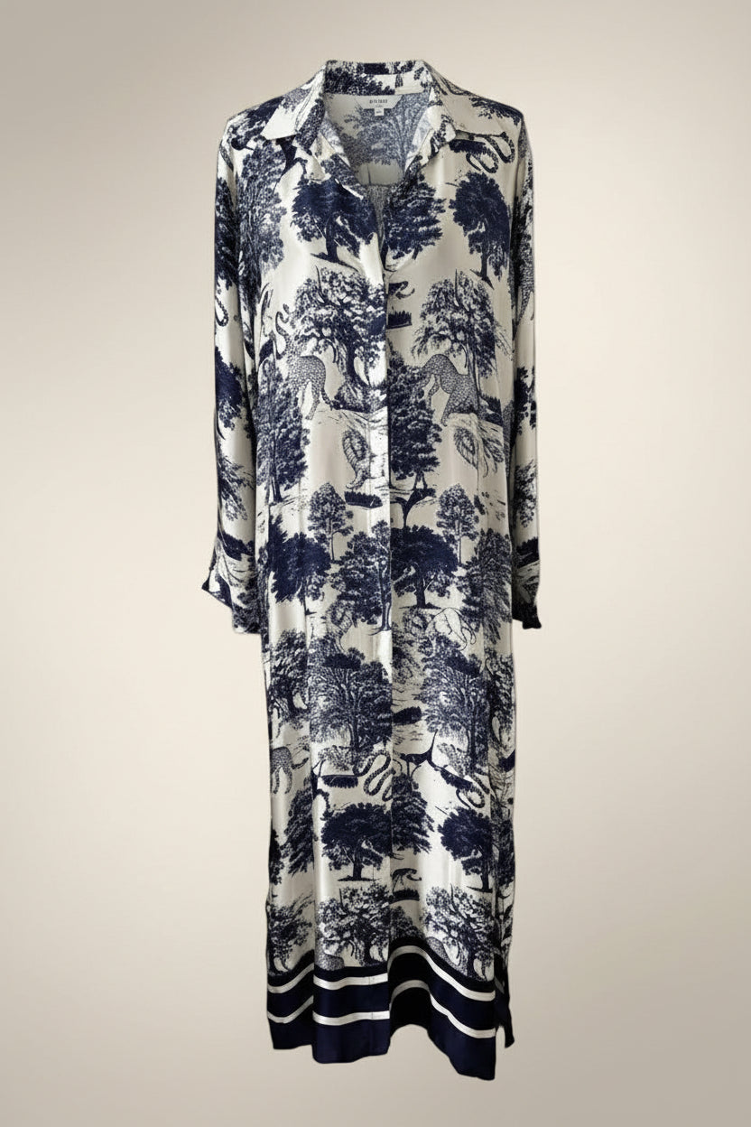 Toile de Jouy Long Shirt Dress