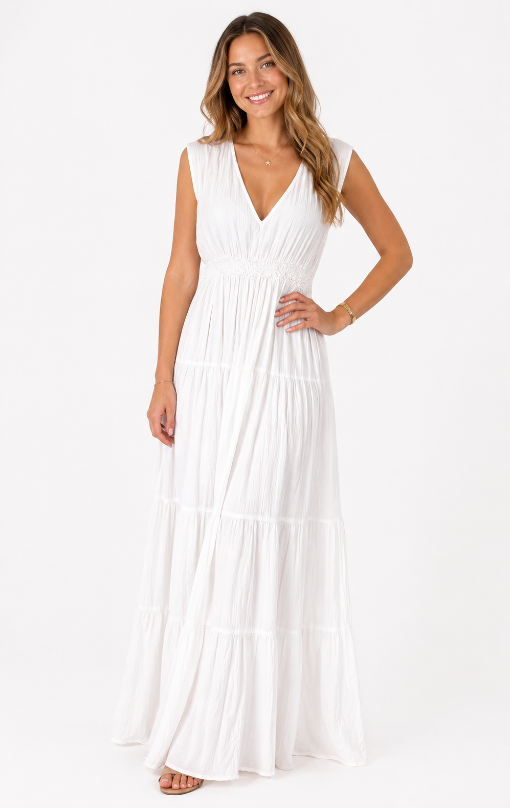 Bianca Sleeveless V-Neck Maxi