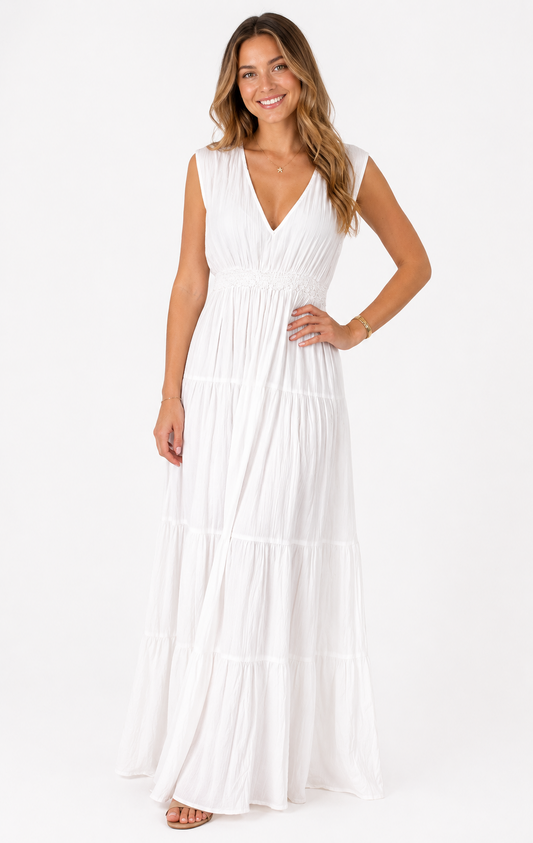 Bianca Sleeveless V-Neck Maxi