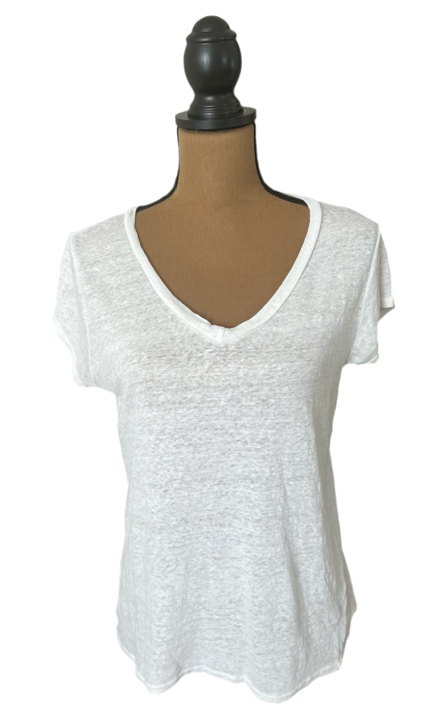 Linen Slub V-Neck Short Sleeve T-Shirt