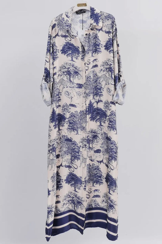 Toile de Jouy Long Dress