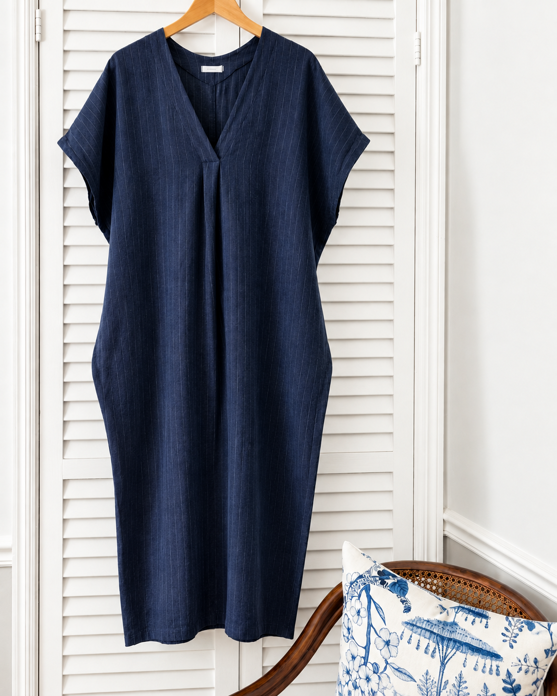 Linen Pinstripe Kaftan